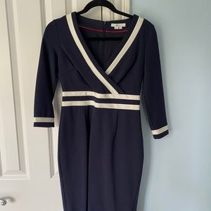 Boden navy blue work dress size 2p